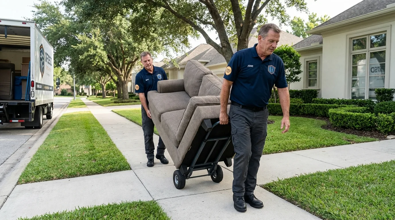 Local residential moving crew loading furniture in Lewiston, ID